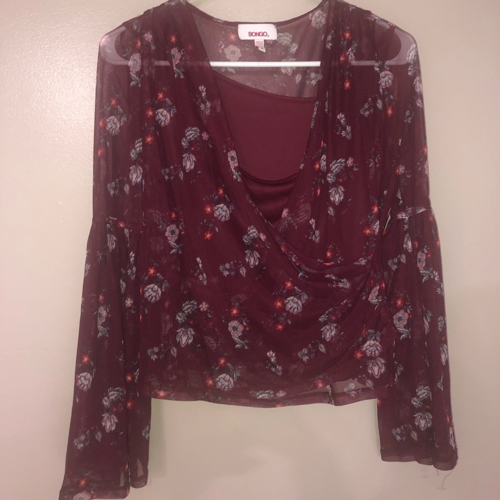 Bongo™️ Wine Floral blouse